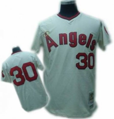 Los Angeles Angels #30 Cream jerseys Throwback