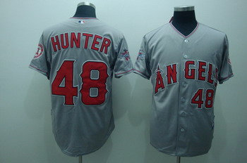 Los Angeles Angels 48 hunte grey Jerseys all star Patch Los Angeles Angels 48 hunte grey Jerseys all star Patch
