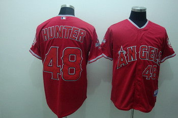 Los Angeles Angels 48 hunte red Jerseys all star Patch Los Angeles Angels 48 hunte red Jerseys all star Patch