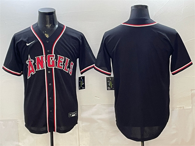 Men's Los Angeles Angels Blank 2026 Fashion Replica Black Out Stitched Baseball Jersey