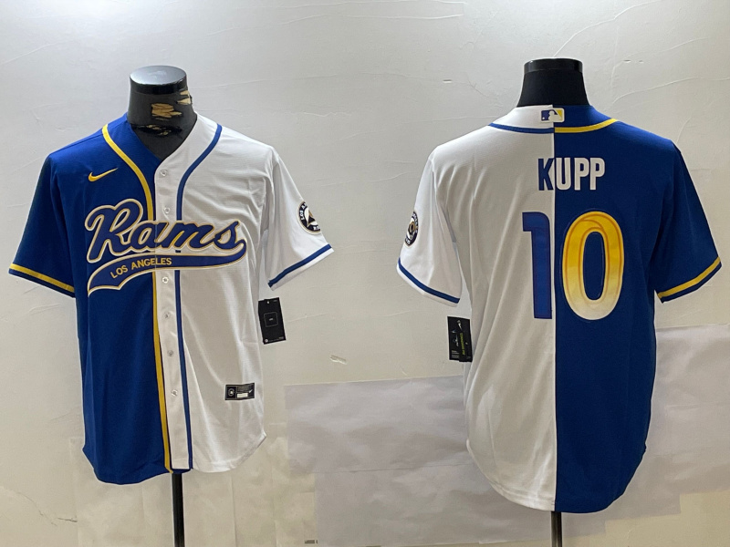 Men's Los Angeles Rams #10 Cooper Kupp White Cool Base Stitched Baseball Jersey Men's Los Angeles Rams #10 Cooper Kupp White Cool Base Stitched Baseball Jersey