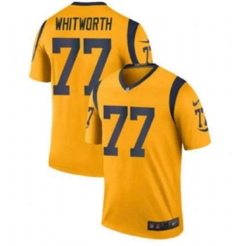 Los Angeles Rams #77 Andrew Whitworth Yellow Vapor Untouchable Limited Jersey Los Angeles Rams #77 Andrew Whitworth Yellow Vapor Untouchable Limited Jersey