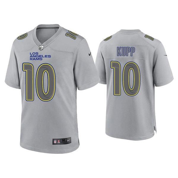 Men's Los Angeles Rams #10 Cooper Kupp Grey Atmosphere Fashion Stitched Game Jersey Men's Los Angeles Rams #10 Cooper Kupp Grey Atmosphere Fashion Stitched Game Jersey