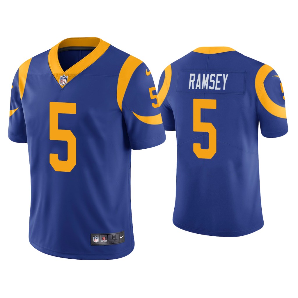 Men's #5 Jalen Ramsey Rams Vapor Limited Jersey Royal Jersey Men's #5 Jalen Ramsey Rams Vapor Limited Jersey Royal Jersey