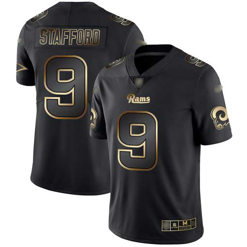 Los Angeles Rams #9 Matthew Stafford Black Gold Men's Stitched NFL Vapor Untouchable Limited Jersey Los Angeles Rams #9 Matthew Stafford Black Gold Men's Stitched NFL Vapor Untouchable Limited Jersey