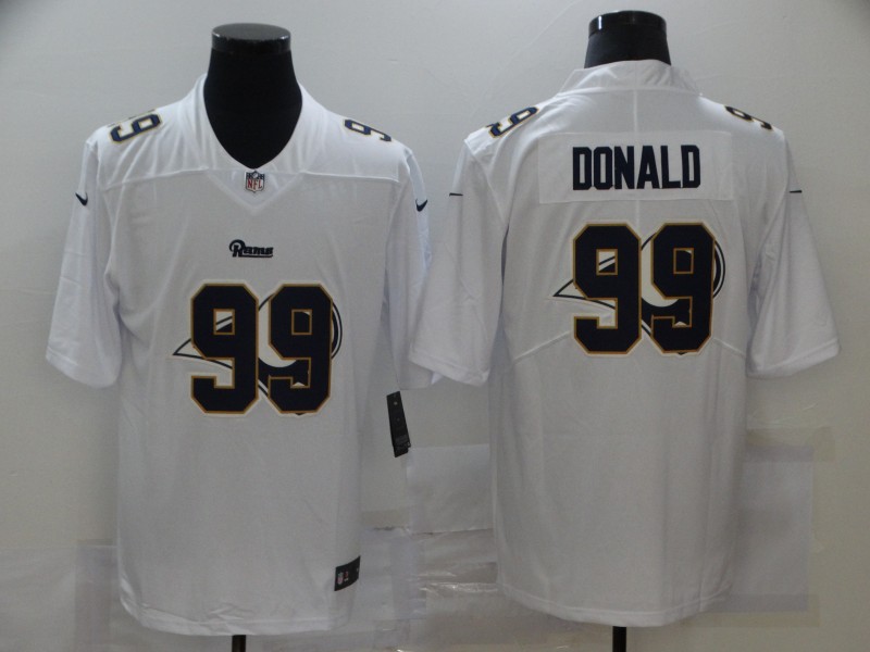 Nike Rams 99 Aaron Donald White Shadow Logo Limited Jersey Nike Rams 99 Aaron Donald White Shadow Logo Limited Jersey