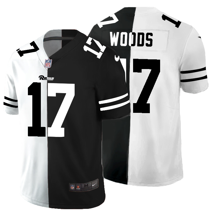 Los Angeles Rams #17 Robert Woods Men's Black V White Peace Split Nike Vapor Untouchable Limited NFL Jersey Los Angeles Rams #17 Robert Woods Men's Black V White Peace Split Nike Vapor Untouchable Limited NFL Jersey