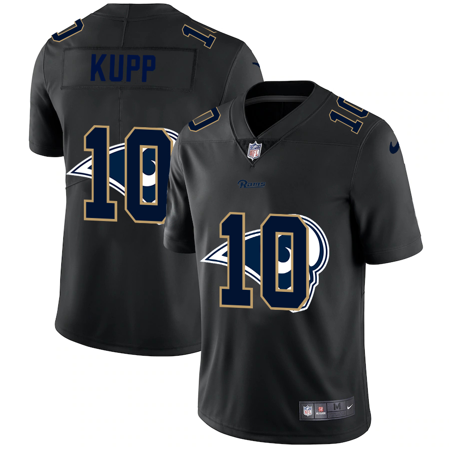 Los Angeles Rams #10 Cooper Kupp Men's Nike Team Logo Dual Overlap Limited NFL Jersey Black Los Angeles Rams #10 Cooper Kupp Men's Nike Team Logo Dual Overlap Limited NFL Jersey Black