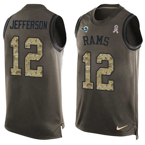 Nike Rams #12 Van Jefferson Green Men's Stitched NFL Limited Salute To Service Tank Top Jersey Nike Rams #12 Van Jefferson Green Men's Stitched NFL Limited Salute To Service Tank Top Jersey
