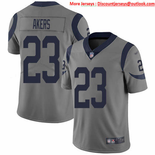 Nike Rams #23 Cam Akers Gray Men's Stitched NFL Limited Inverted Legend Jersey Nike Rams #23 Cam Akers Gray Men's Stitched NFL Limited Inverted Legend Jersey