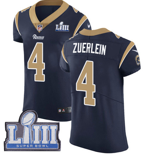 Nike Rams #4 Greg Zuerlein Navy Blue Team Color Super Bowl LIII Bound Men's Stitched NFL Vapor Untouchable Elite Jersey Nike Rams #4 Greg Zuerlein Navy Blue Team Color Super Bowl LIII Bound Men's Stitched NFL Vapor Untouchable Elite Jersey