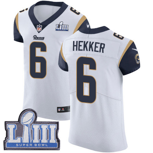 Nike Rams #6 Johnny Hekker White Super Bowl LIII Bound Men's Stitched NFL Vapor Untouchable Elite Jersey Nike Rams #6 Johnny Hekker White Super Bowl LIII Bound Men's Stitched NFL Vapor Untouchable Elite Jersey