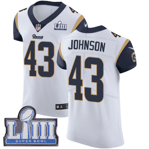 Nike Rams #43 John Johnson White Super Bowl LIII Bound Men's Stitched NFL Vapor Untouchable Elite Jersey Nike Rams #43 John Johnson White Super Bowl LIII Bound Men's Stitched NFL Vapor Untouchable Elite Jersey