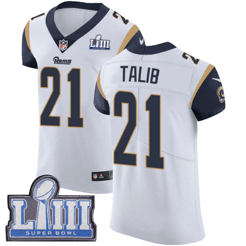 Nike Rams #21 Aqib Talib White Super Bowl LIII Bound Men's Stitched NFL Vapor Untouchable Elite Jersey Nike Rams #21 Aqib Talib White Super Bowl LIII Bound Men's Stitched NFL Vapor Untouchable Elite Jersey