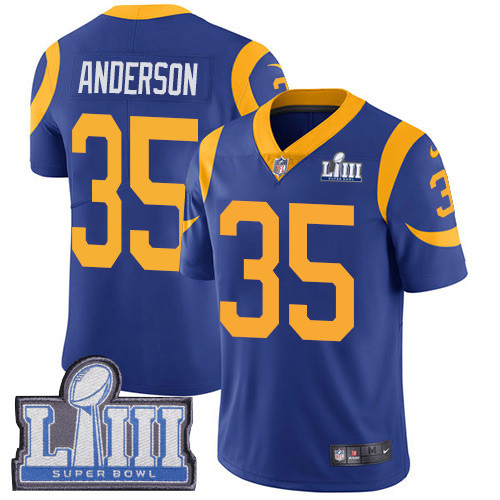 Nike Rams #35 C.J. Anderson Royal Blue Alternate Super Bowl LIII Bound Men's Stitched NFL Vapor Untouchable Limited Jersey Nike Rams #35 C.J. Anderson Royal Blue Alternate Super Bowl LIII Bound Men's Stitched NFL Vapor Untouchable Limited Jersey