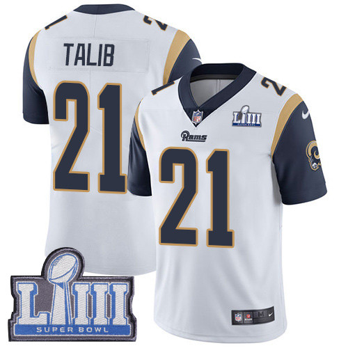 Nike Rams #21 Aqib Talib White Super Bowl LIII Bound Men's Stitched NFL Vapor Untouchable Limited Jersey Nike Rams #21 Aqib Talib White Super Bowl LIII Bound Men's Stitched NFL Vapor Untouchable Limited Jersey