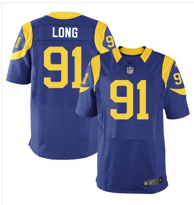 Nike Rams #91 Chris Long Royal Blue Alternate Men's Stitched NFL Elite Jersey Nike Rams #91 Chris Long Royal Blue Alternate Men's Stitched NFL Elite Jersey