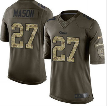 Nike Los Angeles Rams #27 Tre Mason Green Men's Stitched NFL Limited Salute to Service Jersey