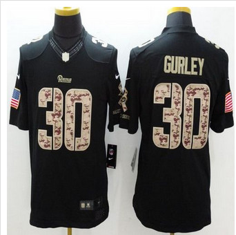 New Los Angeles Rams #30 Todd Gurley Black Men's Stitched NFL Limited Salute to Service jersey
