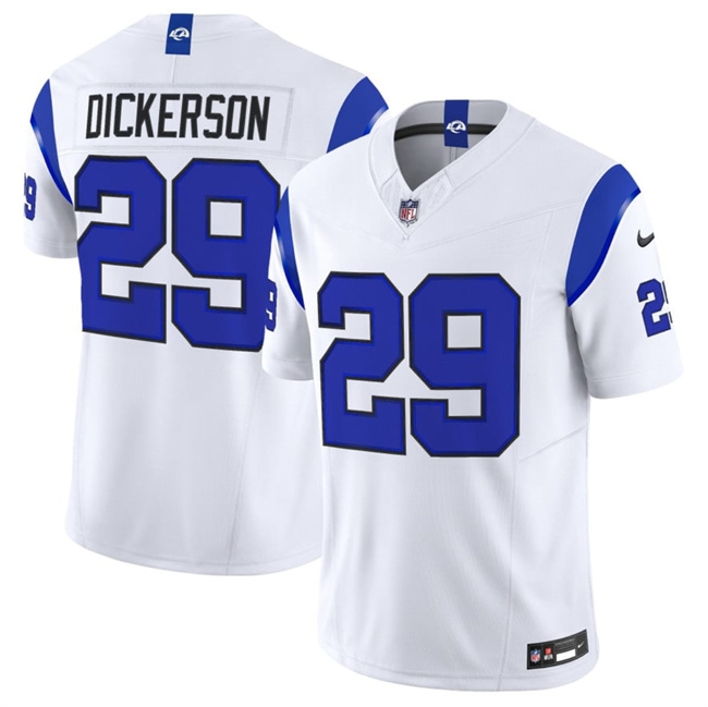 Men's Los Angeles Rams #29 Eric Dickerson White Fearsome 2026 F.U.S.E. Vapor Limited Stitched Football Jersey Men's Los Angeles Rams #29 Eric Dickerson White Fearsome 2026 F.U.S.E. Vapor Limited Stitched Football Jersey