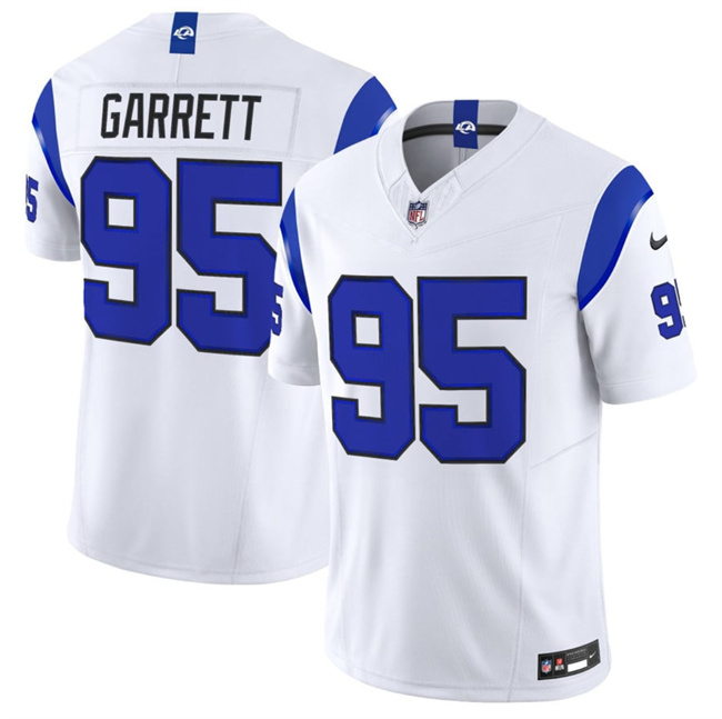 Men's Los Angeles Rams #95 Myles Garrett White Fearsome 2026 F.U.S.E. Vapor Limited Stitched Football Jersey