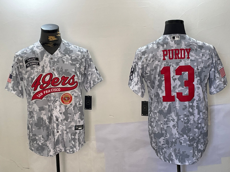Men's San Francisco 49ers #13 Brock Purdy 2024 Arctic Camo Salute To Service Stitched Baseball Jersey 3 Men's San Francisco 49ers #13 Brock Purdy 2024 Arctic Camo Salute To Service Stitched Baseball Jersey 3
