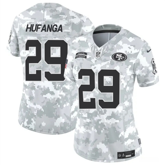 Women's San Francisco 49ers #29 Talanoa Hufanga 2024 F.U.S.E Arctic Camo Salute To Service Limited Stitched Jersey(Run Small) Women's San Francisco 49ers #29 Talanoa Hufanga 2024 F.U.S.E Arctic Camo Salute To Service Limited Stitched Jersey(Run Small)
