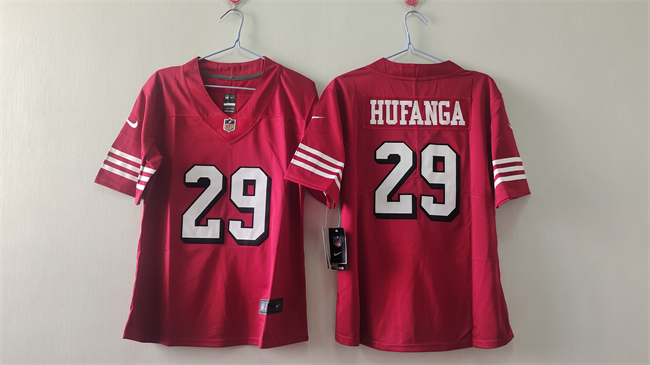 Women's San Francisco 49ers #29 Talanoa Hufanga Red Alternate Vapor Stitched Jersey(Run Small) Women's San Francisco 49ers #29 Talanoa Hufanga Red Alternate Vapor Stitched Jersey(Run Small)