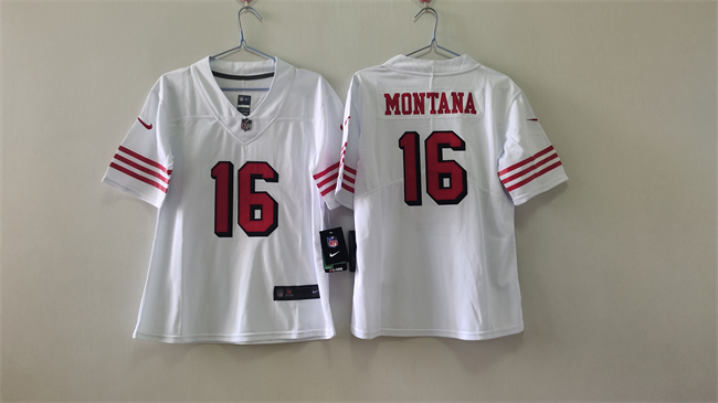 Women's San Francisco 49ers #16 Joe Montana White 2nd Alternate Stitched Jersey(Run Small) Women's San Francisco 49ers #16 Joe Montana White 2nd Alternate Stitched Jersey(Run Small)