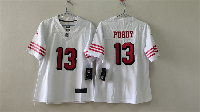 Women's San Francisco 49ers #13 Brock Purdy White 2nd Alternate Stitched Jersey(Run Small) Women's San Francisco 49ers #13 Brock Purdy White 2nd Alternate Stitched Jersey(Run Small)