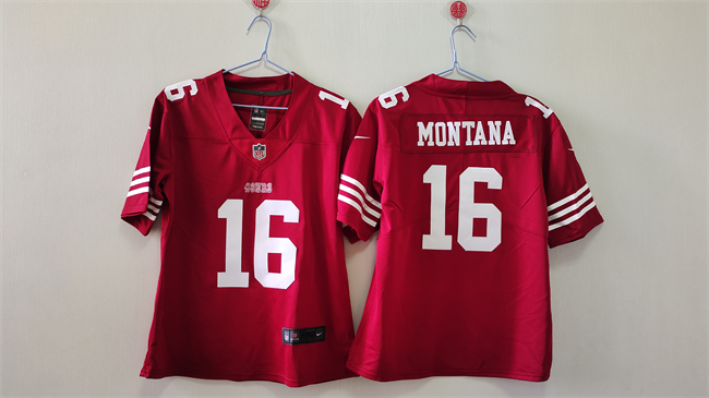 Women's San Francisco 49ers #16 Joe Montana Red Vapor Stitched Jersey(Run Small) Women's San Francisco 49ers #16 Joe Montana Red Vapor Stitched Jersey(Run Small)