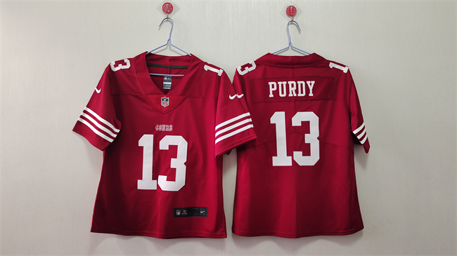 Women's San Francisco 49ers #13 Brock Purdy Red Vapor Stitched Jersey(Run Small) Women's San Francisco 49ers #13 Brock Purdy Red Vapor Stitched Jersey(Run Small)