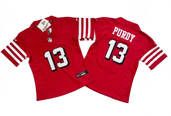 Women's San Francisco 49ers #13 Brock Purdy New Red 2023 F.U.S.E. Stitched Football Jersey(Run Small) Women's San Francisco 49ers #13 Brock Purdy New Red 2023 F.U.S.E. Stitched Football Jersey(Run Small)