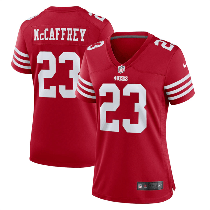 Women's San Francisco 49ers #23 Christian McCaffrey Red Stitched Jersey(Run Small) Women's San Francisco 49ers #23 Christian McCaffrey Red Stitched Jersey(Run Small)
