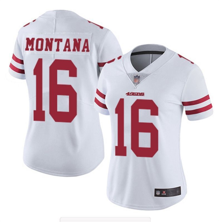 Women's NFL San Francisco 49ers #16 Joe Montana White Vapor Untouchable Limited Stitched Jersey Women's NFL San Francisco 49ers #16 Joe Montana White Vapor Untouchable Limited Stitched Jersey