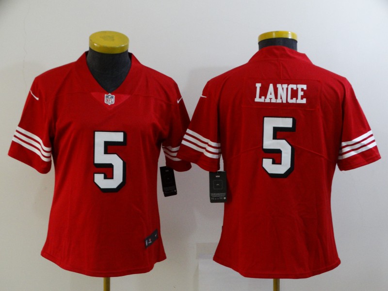Women 49ers #5 Trey Lance Red Women Color Rush Vapor Untouchable Limited Jersey Women 49ers #5 Trey Lance Red Women Color Rush Vapor Untouchable Limited Jersey