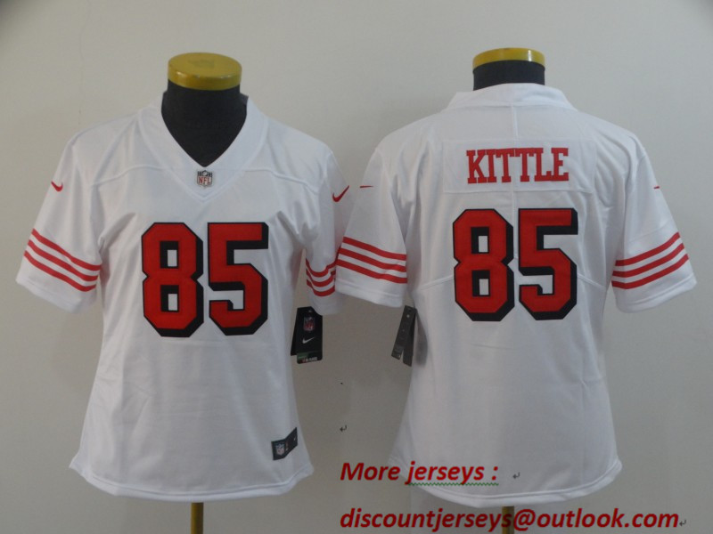 Women Nike 49ers 85 George Kittle White Women Color Rush Vapor Untouchable Limited Jersey Women Nike 49ers 85 George Kittle White Women Color Rush Vapor Untouchable Limited Jersey