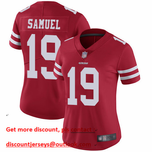 49ers #19 Deebo Samuel Red Team Color Women's Stitched Football Vapor Untouchable Limited Jersey 49ers #19 Deebo Samuel Red Team Color Women's Stitched Football Vapor Untouchable Limited Jersey