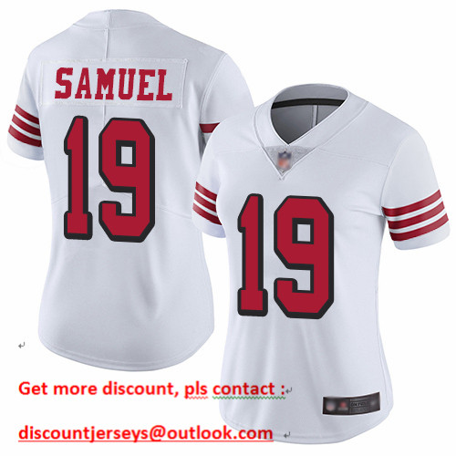 49ers #19 Deebo Samuel White Rush Women's Stitched Football Vapor Untouchable Limited Jersey