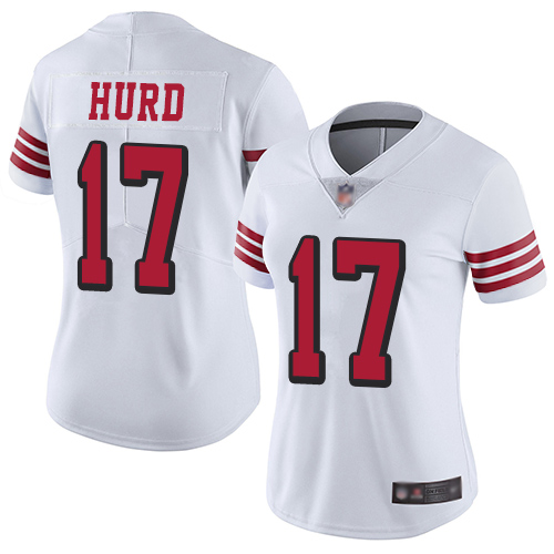 49ers #17 Jalen Hurd White Rush Women's Stitched Football Vapor Untouchable Limited Jersey 49ers #17 Jalen Hurd White Rush Women's Stitched Football Vapor Untouchable Limited Jersey