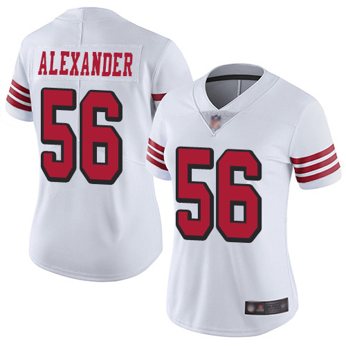 49ers #56 Kwon Alexander White Rush Women's Stitched Football Vapor Untouchable Limited Jersey 49ers #56 Kwon Alexander White Rush Women's Stitched Football Vapor Untouchable Limited Jersey