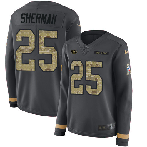 Nike 49ers #25 Richard Sherman Anthracite Salute to Service Nike 49ers #25 Richard Sherman Anthracite Salute to Service