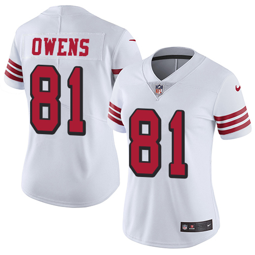 Nike 49ers #81 Terrell Owens White Rush Women's Stitched NFL Vapor Untouchable Limited Jersey Nike 49ers #81 Terrell Owens White Rush Women's Stitched NFL Vapor Untouchable Limited Jersey