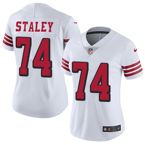 Nike 49ers #74 Joe Staley White Rush Women's Stitched NFL Vapor Untouchable Limited Jersey Nike 49ers #74 Joe Staley White Rush Women's Stitched NFL Vapor Untouchable Limited Jersey