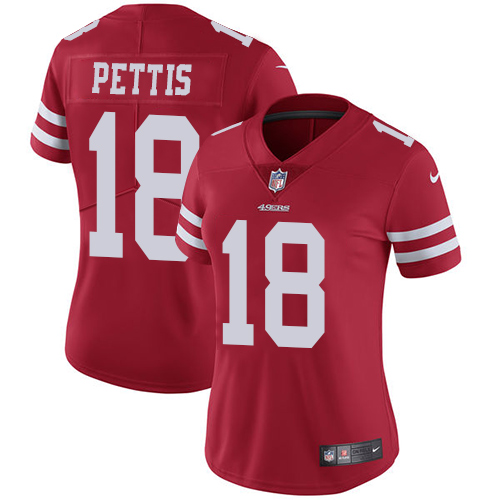 Nike 49ers #18 Dante Pettis Red Team Color Women's Stitched NFL Vapor Untouchable Limited Jersey Nike 49ers #18 Dante Pettis Red Team Color Women's Stitched NFL Vapor Untouchable Limited Jersey