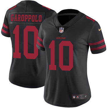 Nike 49ers #10 Jimmy Garoppolo Black Alternate Women's Stitched NFL Vapor Untouchable Limited Jersey Nike 49ers #10 Jimmy Garoppolo Black Alternate Women's Stitched NFL Vapor Untouchable Limited Jersey