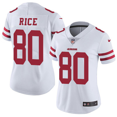 Nike 49ers #80 Jerry Rice White Women's Stitched NFL Vapor Untouchable Limited Jersey Nike 49ers #80 Jerry Rice White Women's Stitched NFL Vapor Untouchable Limited Jersey