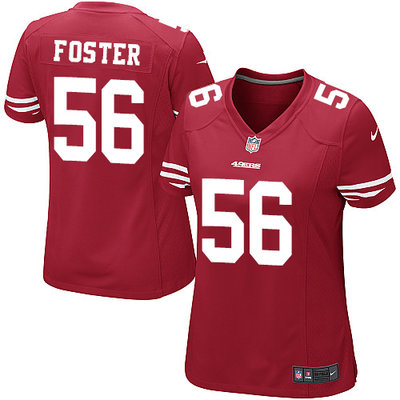Nike 49ers #56 Reuben Foster Red Team Color Women's Stitched NFL Elite Jersey Nike 49ers #56 Reuben Foster Red Team Color Women's Stitched NFL Elite Jersey