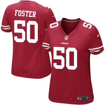 Nike 49ers #50 Reuben Foster Red Team Color Women's Stitched NFL Elite Jersey Nike 49ers #50 Reuben Foster Red Team Color Women's Stitched NFL Elite Jersey