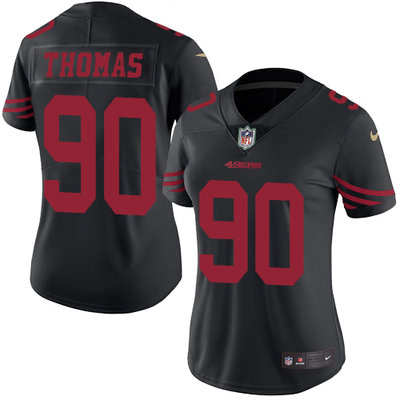 Nike 49ers #90 Solomon Thomas Black Women's Stitched NFL Limited Rush Jersey